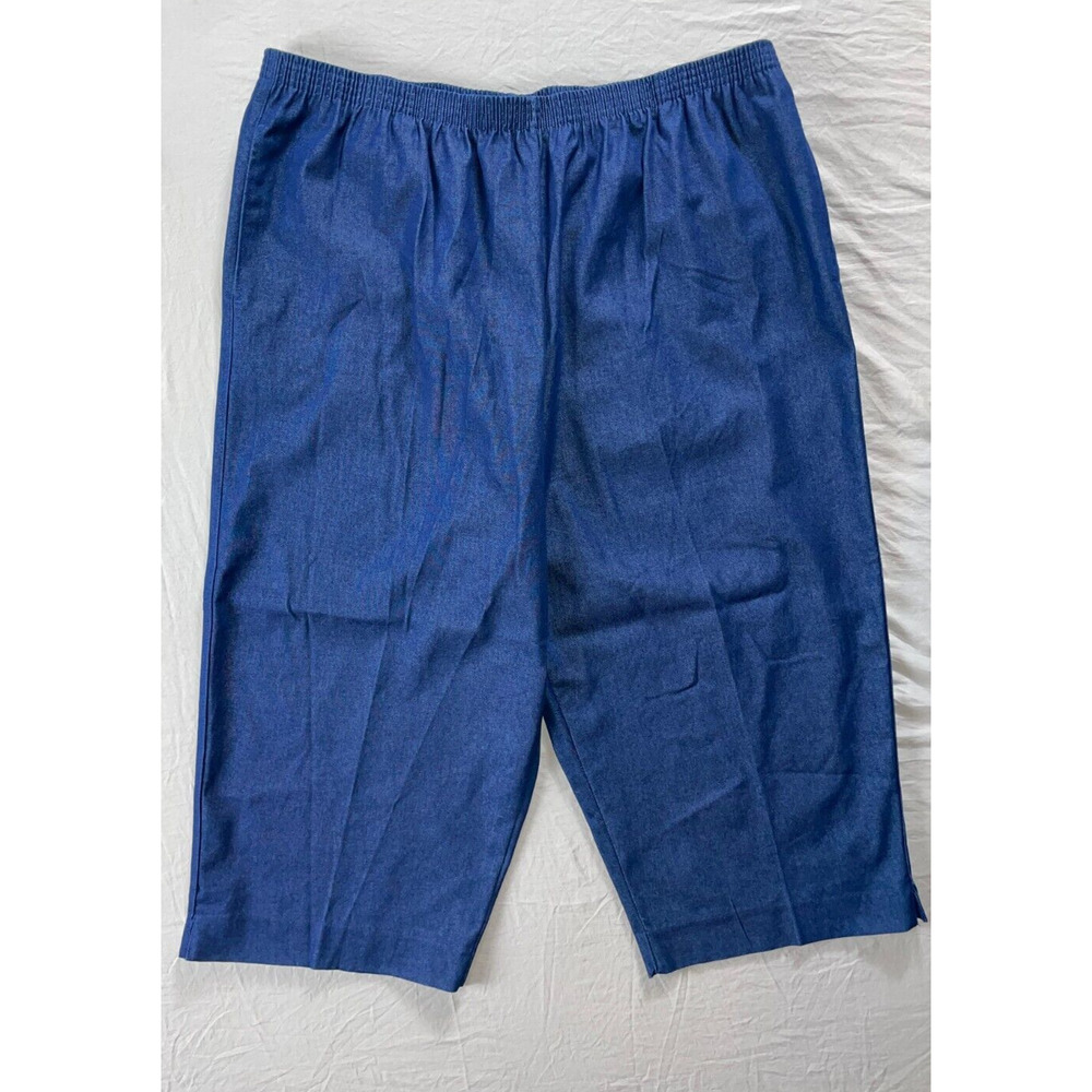 Alfred Dunner 'Capri' Pull On Elastic Waist Trouser Pants. Blue, Women's 20. NWT